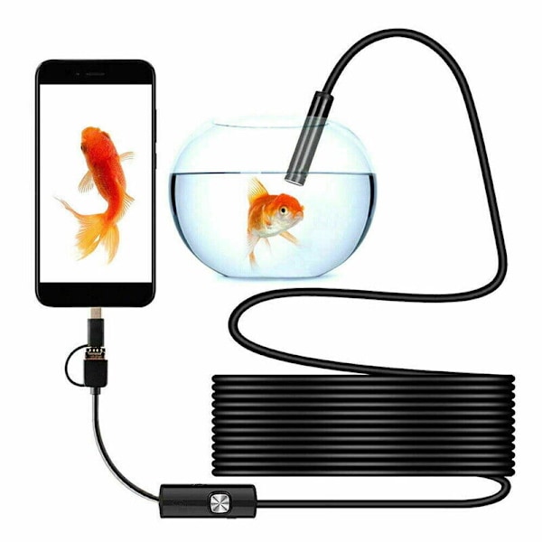 USB LED-endoskooppi 2-10M Vedenpitävä endoskooppitarkastuskamera Android PC:lle