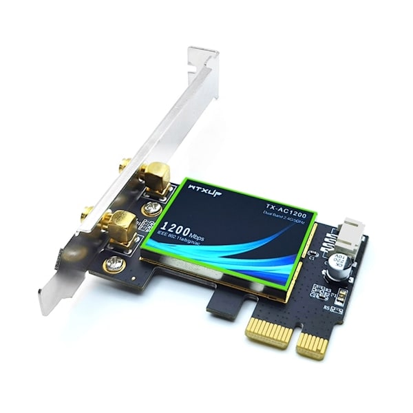 1200Mbps Dual-band Langaton WiFi-kortti 802.11ac Bluetooth-yhteensopiva 4.0 PCI-E WiFi-adapteri 2.4G/5G Pöytätietokoneelle Kannettavalle Tietokoneelle