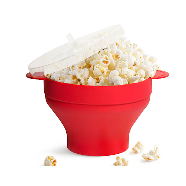 Hoppa-Corn silikonskål, rød, sammenleggbar red