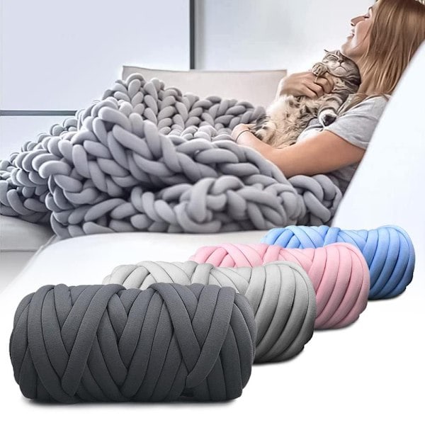 Chunky tjockt garn för hand- och armstickning - Perfekt rosa