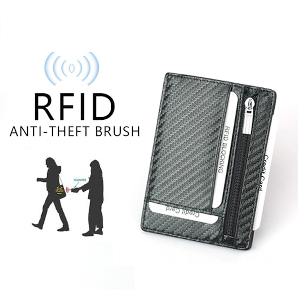 Kreditkortsholder med RFID-beskyttelse, RFID pung Sort