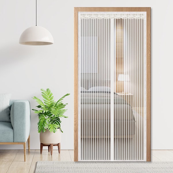 Magnetic Mosquito Net for Door with 9 Pairs of Magnets, White, 80 cm x 200 cm