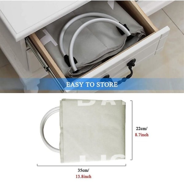 Double Large Laundry Basket, Collapsible Dirty Clothes Hamper (Light Grey)