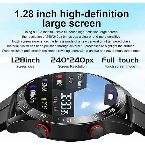 Fashion Bluetooth Smartwatch, Full Touch Sundhedsur med