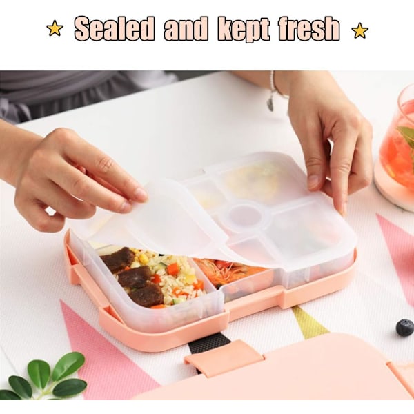Lunchlåda för barn, Bento-låda för barn med 6 fack, 920 ml matlåda för barn