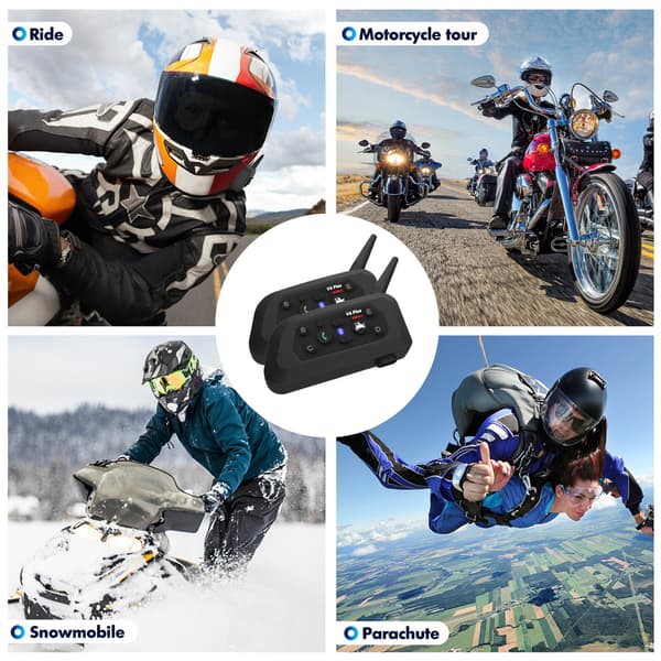 Hjelm Bluetooth Intercom | 1500m Fuld Duplex Motorcykel & Ski Intercom two