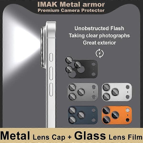 Metal Armor Premium Kamerasuojakalvo Harmaa Gray For iPhone 17 Pro Max