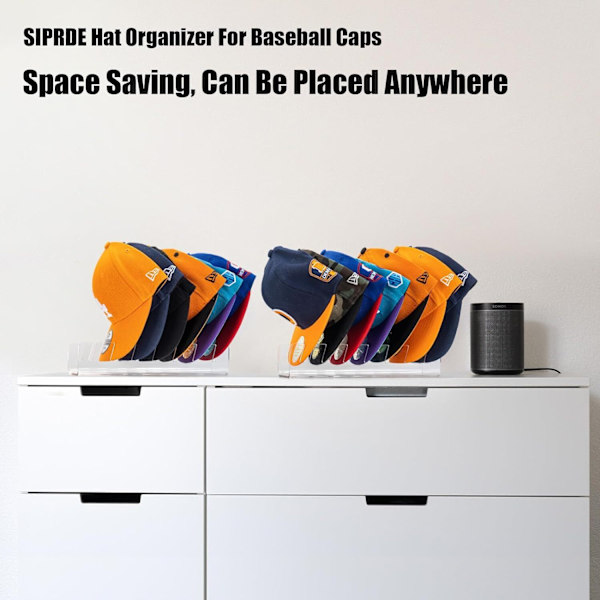 Baseball Cap Rack - Utstilling og oppbevaring - 2-pakning white