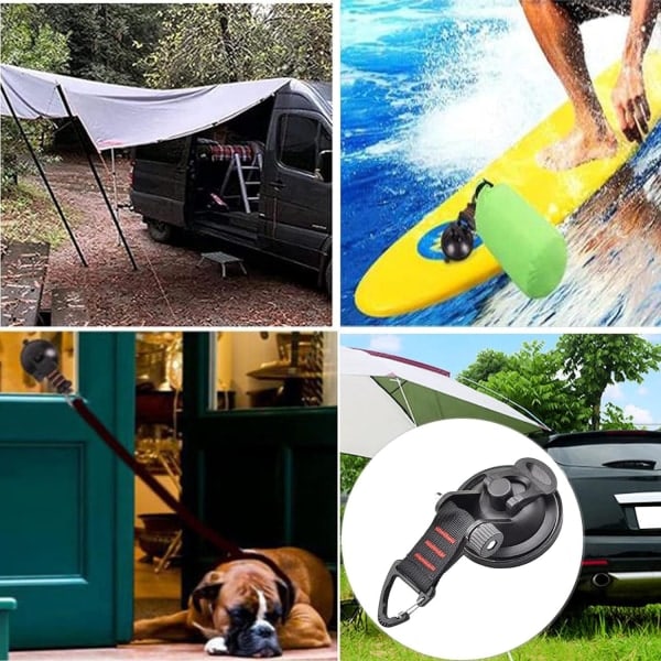 Sugekop til camping, 4 kraftige sugekopkroge til campingtelt