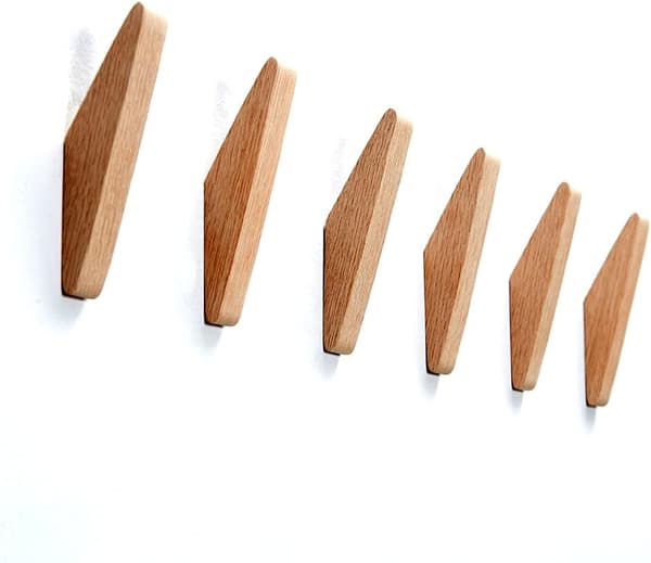 6-pack Ek-klädkrokar Minimalistisk Design Tung Duty Robe Hook Vägg