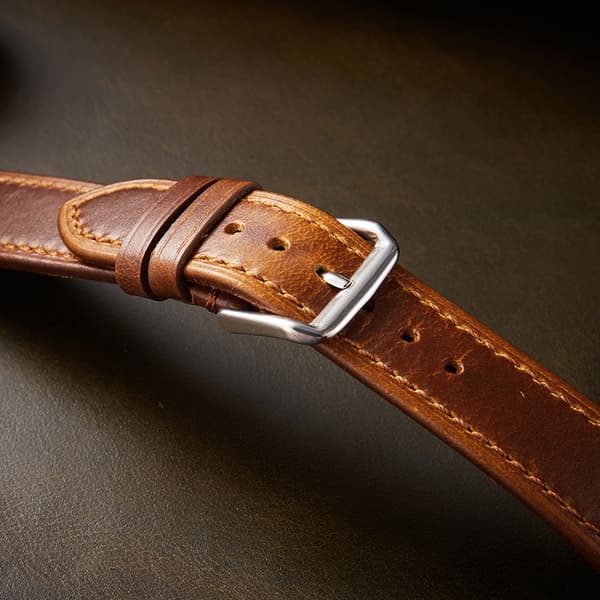 20mm Genuine Leather Watch Strap Double-Sided Light Brown Replacement Band Easy Installation