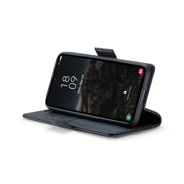 Slankt tegnebogsfodral med RFID-beskyttelse, kompatibelt med Samsung Galaxy S25, sort