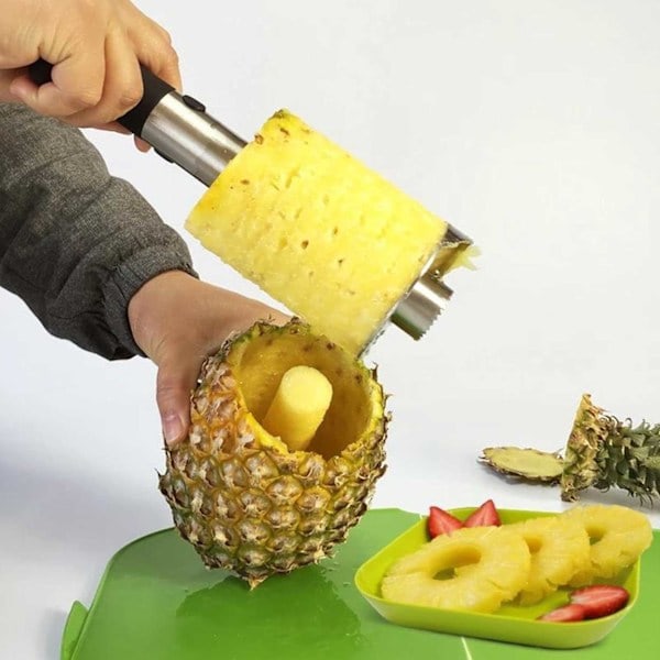 Ananas Skärare och Skalare i Metall Svart