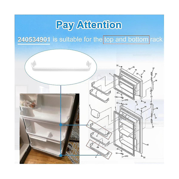 240534901 Jääkaapin Oven Hyllyteline Tanko Vaihtohyllyille Oven Teline 240534901,ap3214630