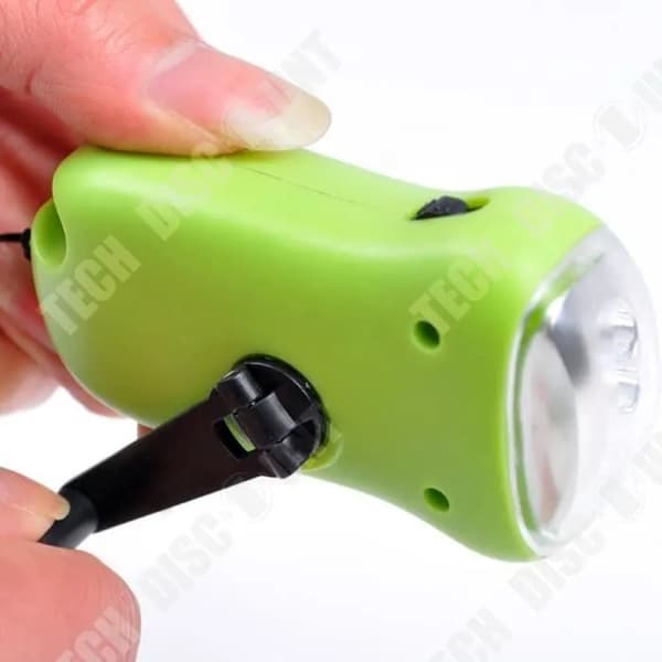 Lommelykt - TECH DISCOUNT - Oppladbar - Solenergi - Multifunksjonell - 3 LED Grön