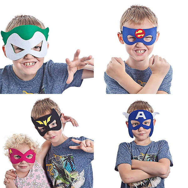 Superhjältemask Partyfavorit för Barn (31-pack) Filt och Stretch