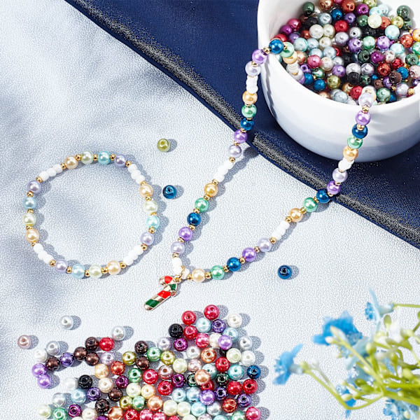DIY Smykketilbehør Sett 24 Rom Symfoni Imitasjonsperler Flerfarget MultiColor