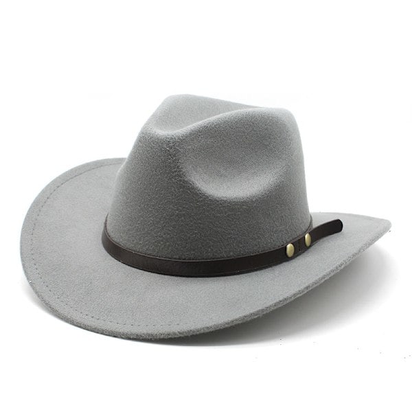 Amerikansk västerländsk cowboyhatt i filt, hatt för män och kvinnor, ridhatt med rullad brätte, imitation av ull, jazzhatt, cowboyhatt