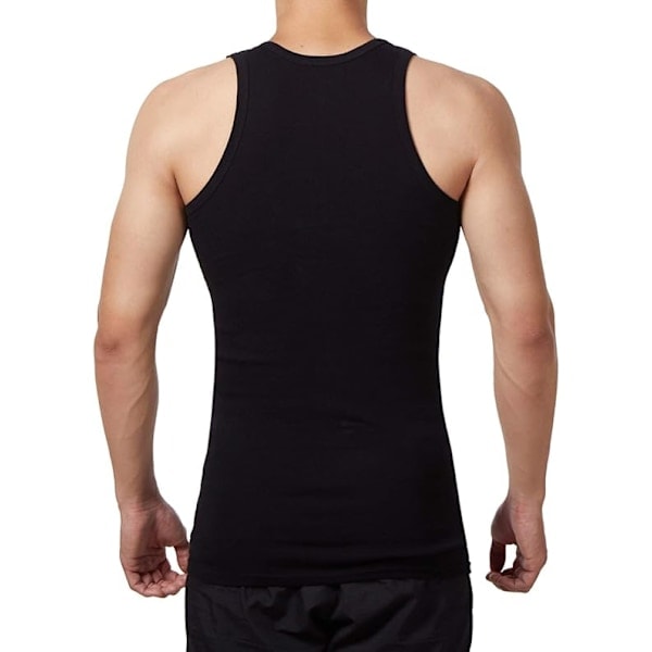 5-pak Herrlinnen 100% Bomuld Tanktop Undertøj (Sort*5 L