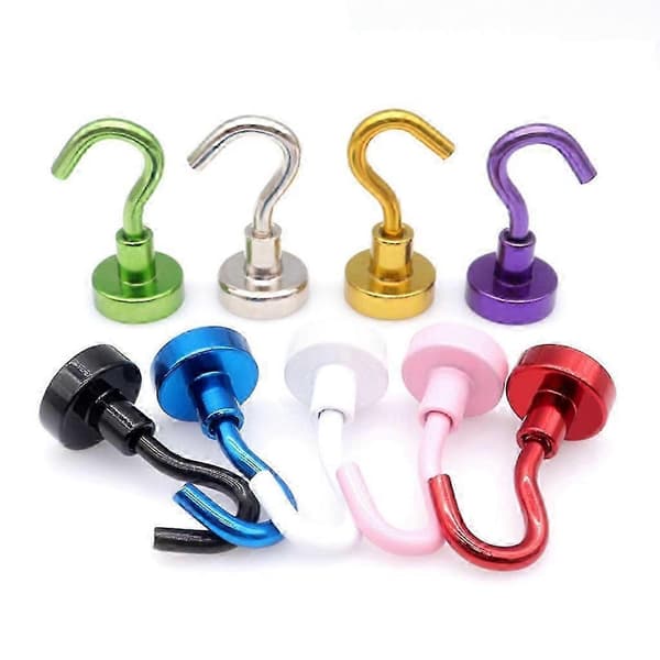 10-pack Magnetiska Krokar för Hem, Kök, Arbetsplats, Kontor och Garage - Kraftiga Silver
