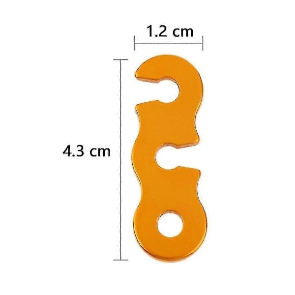 Ultralet Teltlinestrammer i Aluminiumlegering, Rebjustering til Telte, Camping, Vandring, Backpacking, Udendørsaktiviteter, 10-pak