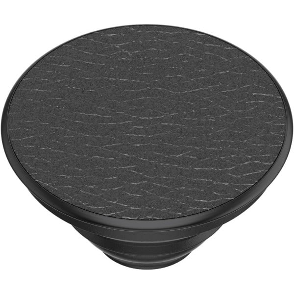 POPSOCKETS Pebbled Vegan Läder Svart Avtagbart Grepp med Ställfunktion Premium