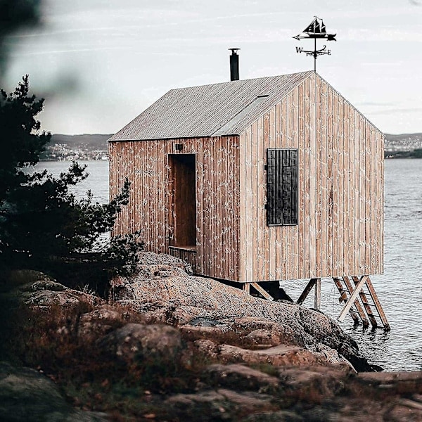 Tuuliviiri purjeveneen muotoinen - Retro tuuliviiri purjeveneen muotoinen, koristeellinen tuulensuunnan osoitin ulkokäyttöön