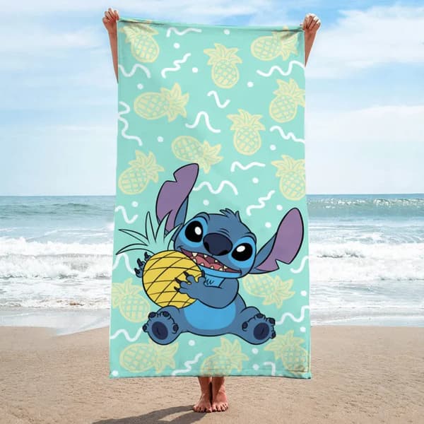 Lilo ja Stitch Ananasparatiisi Rantapyyhe Blå grön