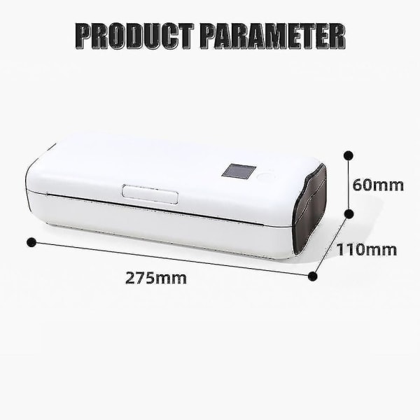 Mini Blikfri A4-printer Multifunktionel Mobil Printer til Billedjournal (Kun A4-papir)