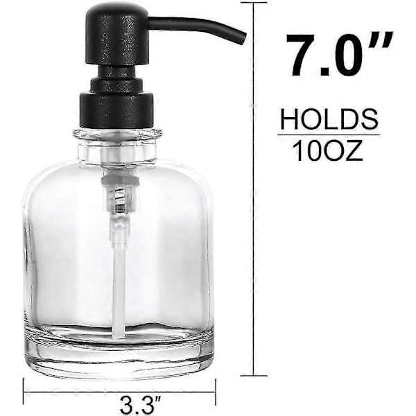 Håndsæbedispenser med klar beholder, matsort pumpe, 355 ml kapacitet, rustfri