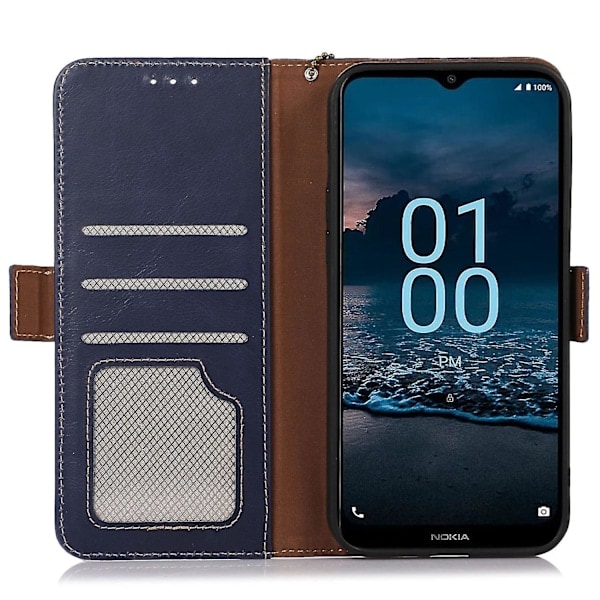 Nokia C22 Lommeboketui Ekte Lær Støtte Folio Mobilskall