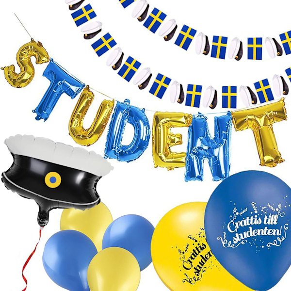Studentpaket L - Ballonger & Girlanger för Studenten 370