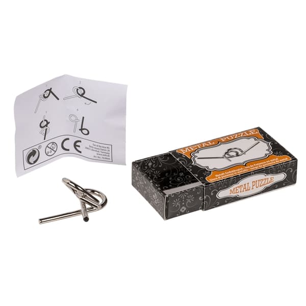 Metalpuslespil - Puslespil - Tankespil / Hjernegymnastik Sølv Silver 2-Pack