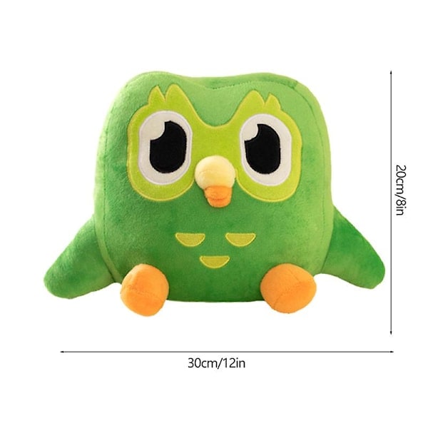 Grön Duolingo Uggla Plyschleksak Duo Plushie Av Duo Ugglan Cartoon Anime Uggla Docka