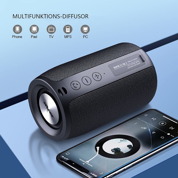 Bluetooth-högtalare, musikbox Bluetooth med USB/TF-kort/AUX Bluetooth-högtalare