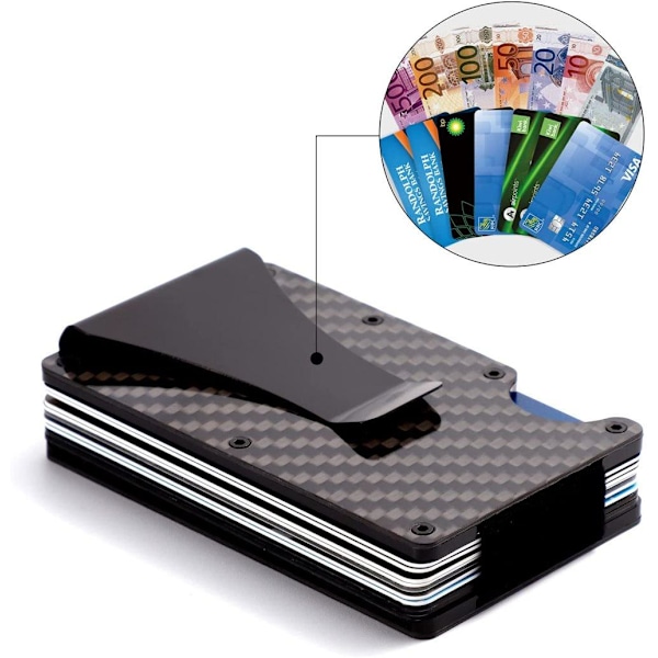 Kortholder i kulfiber RFID Sort - Julegave One size