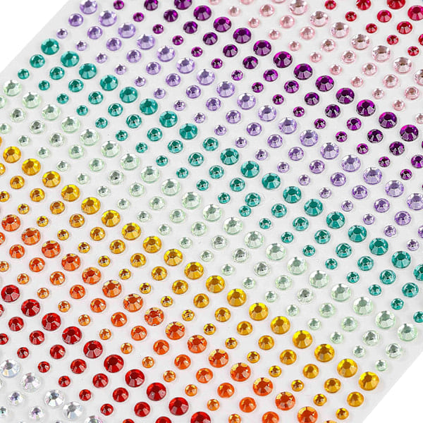 2 stk 15 Farger Rhinestone Klistremerker Selvklebende Edelstener for Ansikt Øyne Negler Barn DIY Håndverk Kort Utsmykning Akryl Diamantdekorasjoner