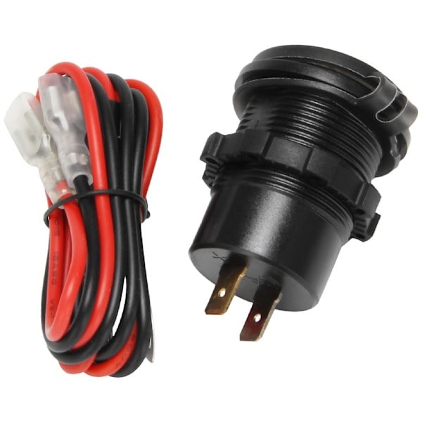 PD Type C 48W Dobbel USB Billaderuttak, QC 3.0 Billader Med Voltmeter Og Strømbryter For Bil
