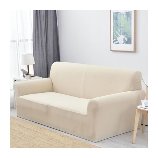 1 st Soffaöverdrag i beige, elastiskt, för 3-sits soffa, storlek 190 cm till 230 cm, för vardagsrum och sovrum