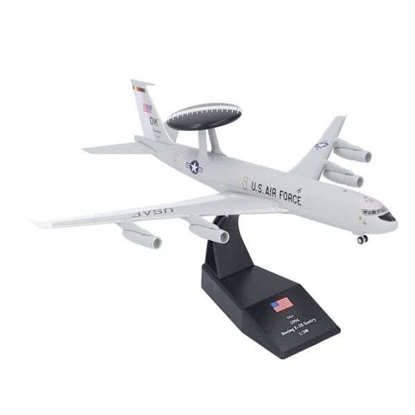 1:200 Skala E3 Flygplansmodell Hög Simulering Legeringsflygplan Dekorationsmodell med Displaybas 0.8
