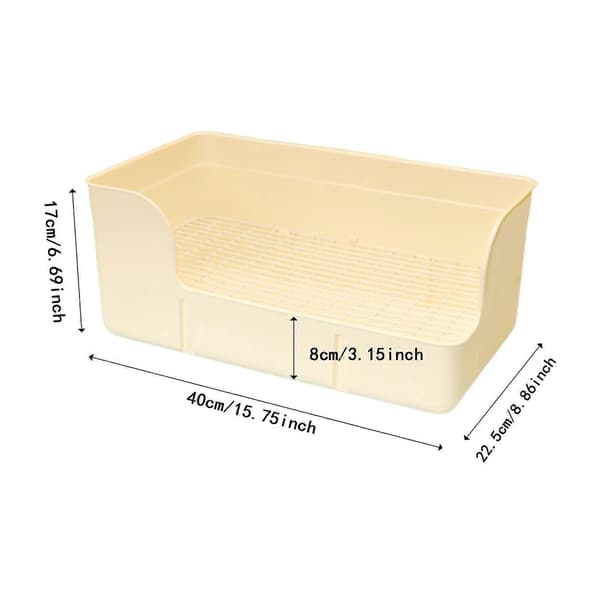 Kanintoalett, rektangulær, tilbehør for dyrebaderom Beige