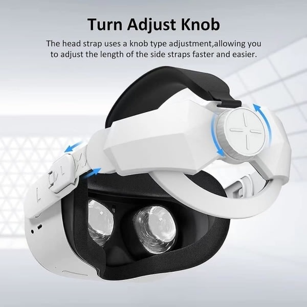 Elite Pannband Kompatibelt med Oculus Quest 2 Tillbehör Justerbart Minska Huvudtryck Komfort VR-spel