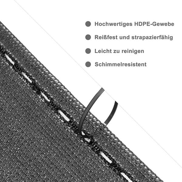 Rootz Hegn-stil Solskærm - Balkonskærm - Vindtæt - UV-beskyttelse - Grå 1 x 6 meter - Hurtig montering 1