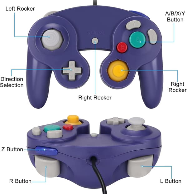 Gamepad, 2-pak klassisk gamepad med vibrationsstyrepind