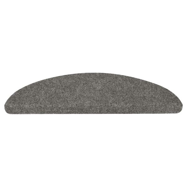 vidaXL Trappestegsmatter Selvklebende 15 stk 56x17x3 cm grå