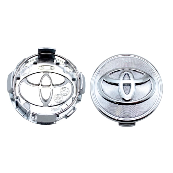 4-pack - Toyota Centrumkåpor / Hjulnav Emblem - B 62mm - Silver texturerad 75