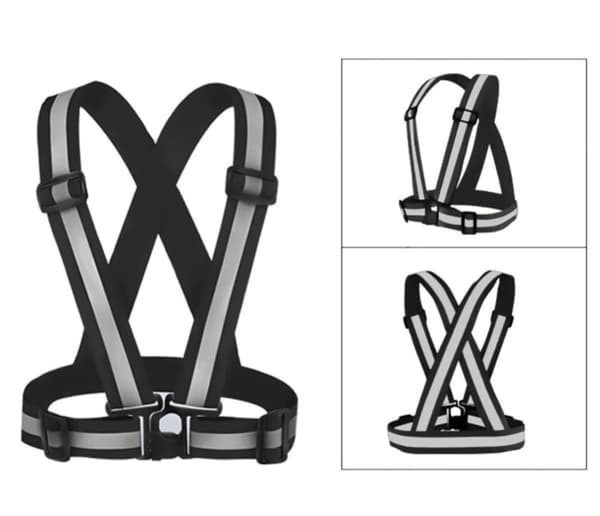 Refleksvest / refleksseler til løb og cykling - sort