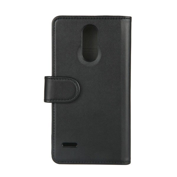 LG K9 -puhelimen musta lompakko-kotelo 3 korttilokerolla