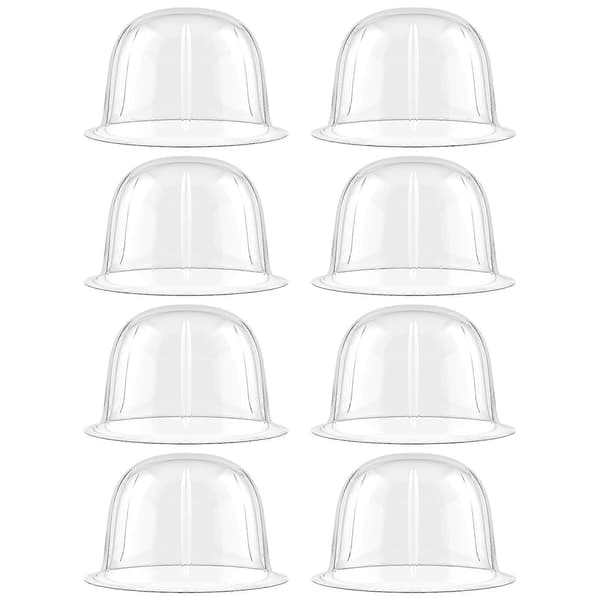 Fristående hattställ i plast/hattdisplayställ, vit, 8-delat set