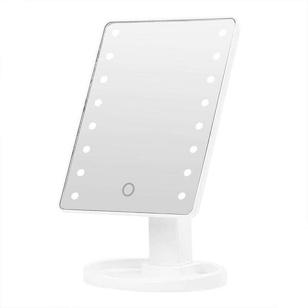 Makeupspejl med LED-lys - Justerbar - white Vit